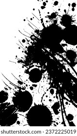 Monochrome Grunge Background. Abstract Black and White Texture with Scratched Lines, Spots and Blobs. Trendy Vector Halftone Texture, Monochrome Grunge Pattern for your Design or background