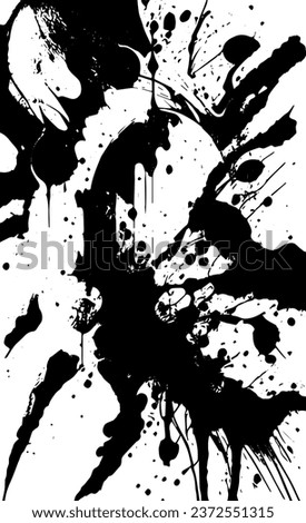 Monochrome Grunge Background. Abstract Black and White Texture with Scratched Lines, Spots and Blobs. Trendy Vector Halftone Texture, Monochrome Grunge Pattern for your Design or background