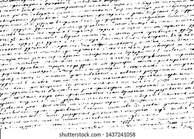 Monochrome grunge background of old handwritten letter. Overlay template to quickly create a grunge effect. Vector EPS10 illustration