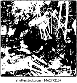 Monochrome grunge background. Vector black and white texture
