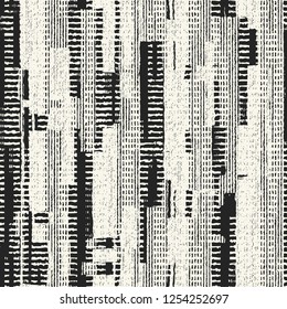 Monochrome Grunge Block Textured Distressed Background. Seamless Pattern.