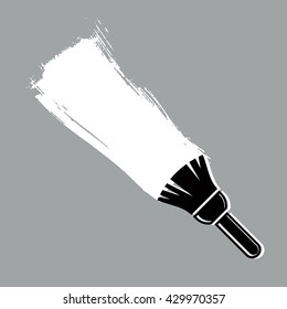Monochrome grunge brushstroke, acrylic sample created with paintbrush. Wall painting vector conceptual illustration.