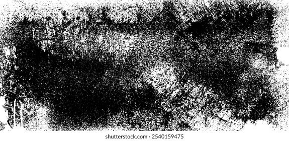 Monochrome grunge distressed texture. Scratch, grain, noise, grange stamp. Vintage background with damaged edges.