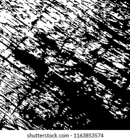 Monochrome Grunge Pattern. Abstract Black and White Texture with Scratched Lines, Spots and Blobs for Web Applications, Wallpaper, Print. Modern Rough Halftone Background with Different Elements.