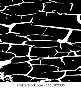 Monochrome Grunge Pattern. Abstract Black and White Texture with Scratched Lines, Spots and Blobs for Banner, Card, Wallpaper. Retro Rough Halftone Background with Different Elements.