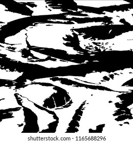 Monochrome Grunge Pattern. Abstract Black and White Texture with Scratched Lines, Spots and Blobs for Card, Print, Mobile Applications. Modern Rough Halftone Pattern with Different Elements.