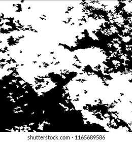 Monochrome Grunge Pattern. Abstract Black and White Texture with Scratched Lines, Spots and Blobs for Web Applications, Wallpaper, Print. Trendy Rough Halftone Pattern with Different Elements.