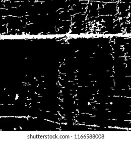 Monochrome Grunge Pattern. Abstract Black and White Texture with Scratched Lines, Spots and Blobs for Web Applications, Banner, Card. Trendy Rough Halftone Background with Different Elements.