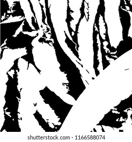 Monochrome Grunge Pattern. Abstract Black and White Texture with Scratched Lines, Spots and Blobs for Card, Print, Mobile Applications. Vintage Rough Halftone Background with Different Elements.