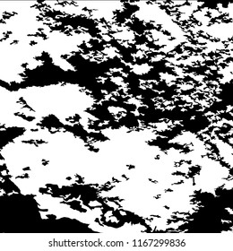 Monochrome Grunge Pattern. Abstract Black and White Texture with Scratched Lines, Spots and Blobs for Web Applications, Banner, Card. Trendy Rough Halftone Pattern with Different Elements.