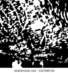 Monochrome Grunge Pattern. Abstract Black and White Texture with Scratched Lines, Spots and Blobs for Web Applications, Wallpaper, Print. Trendy Rough Halftone Background with Different Elements.