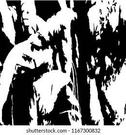 Monochrome Grunge Pattern. Abstract Black and White Texture with Scratched Lines, Spots and Blobs for Wallpaper, Print, Card. Vintage Rough Halftone Background with Different Elements.