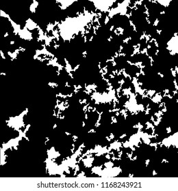 Monochrome Grunge Pattern. Abstract Black and White Texture with Scratched Lines, Spots and Blobs for Card, Print, Mobile Applications. Vintage Rough Halftone Pattern with Different Elements.