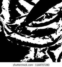 Monochrome Grunge Pattern. Abstract Black and White Texture with Scratched Lines, Spots and Blobs for Banner, Card, Wallpaper. Vintage Rough Halftone Background with Different Elements.