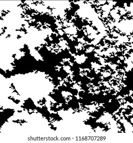 Monochrome Grunge Pattern. Abstract Black and White Texture with Scratched Lines, Spots and Blobs for Card, Print, Mobile Applications. Modern Rough Halftone Background with Different Elements.