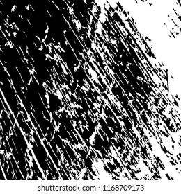 Monochrome Grunge Pattern. Abstract Black and White Texture with Scratched Lines, Spots and Blobs for Card, Print, Mobile Applications. Retro Rough Halftone Background with Different Elements.