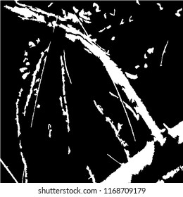 Monochrome Grunge Pattern. Abstract Black and White Texture with Scratched Lines, Spots and Blobs for Web Applications, Wallpaper, Print. Modern Rough Halftone Background with Different Elements.