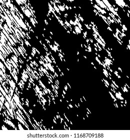 Monochrome Grunge Pattern. Abstract Black and White Texture with Scratched Lines, Spots and Blobs for Wallpaper, Print, Card. Modern Rough Halftone Background with Different Elements.