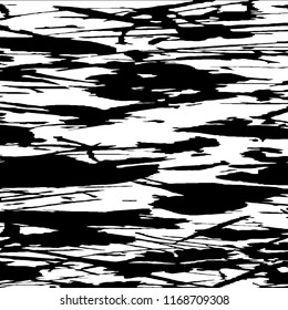 Monochrome Grunge Pattern. Abstract Black and White Texture with Scratched Lines, Spots and Blobs for Wallpaper, Print, Card. Vintage Rough Halftone Pattern with Different Elements.