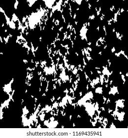 Monochrome Grunge Pattern. Abstract Black and White Texture with Scratched Lines, Spots and Blobs for Web Applications, Banner, Card. Retro Rough Halftone Pattern with Different Elements.