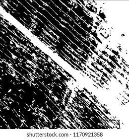 Monochrome Grunge Pattern. Abstract Black and White Texture with Scratched Lines, Spots and Blobs for Banner, Card, Wallpaper. Vintage Rough Halftone Background with Different Elements.