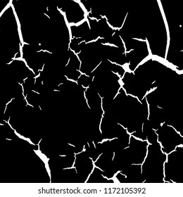 Monochrome Grunge Pattern. Abstract Black and White Texture with Scratched Lines, Spots and Blobs for Print, Card, Banner. Trendy Rough Halftone Pattern with Different Elements.