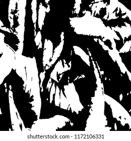 Monochrome Grunge Pattern. Abstract Black and White Texture with Scratched Lines, Spots and Blobs for Wallpaper, Print, Card. Trendy Rough Halftone Background with Different Elements.