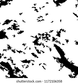 Monochrome Grunge Pattern. Abstract Black and White Texture with Scratched Lines, Spots and Blobs for Print, Card, Banner. Modern Rough Halftone Pattern with Different Elements.