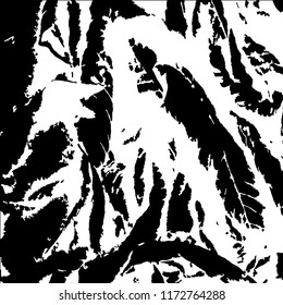 Monochrome Grunge Pattern. Abstract Black and White Texture with Scratched Lines, Spots and Blobs for Wallpaper, Print, Card. Retro Rough Halftone Pattern with Different Elements.