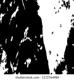 Monochrome Grunge Pattern. Abstract Black and White Texture with Scratched Lines, Spots and Blobs for Print, Card, Banner. Trendy Rough Halftone Background with Different Elements.