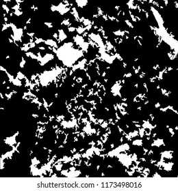 Monochrome Grunge Pattern. Abstract Black and White Texture with Scratched Lines, Spots and Blobs for Wallpaper, Print, Card. Trendy Rough Halftone Background with Different Elements.
