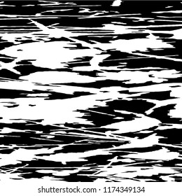 Monochrome Grunge Pattern. Abstract Black and White Texture with Scratched Lines, Spots and Blobs for Web Applications, Wallpaper, Print. Vintage Rough Halftone Pattern with Different Elements.
