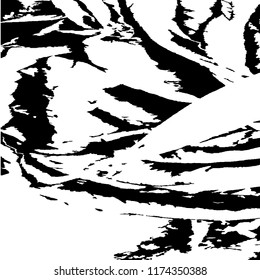 Monochrome Grunge Pattern. Abstract Black and White Texture with Scratched Lines, Spots and Blobs for Card, Print, Mobile Applications. Retro Rough Halftone Pattern with Different Elements.