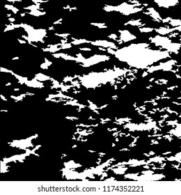 Monochrome Grunge Pattern. Abstract Black and White Texture with Scratched Lines, Spots and Blobs for Web Applications, Banner, Card. Modern Rough Halftone Background with Different Elements.