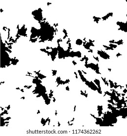 Monochrome Grunge Pattern. Abstract Black and White Texture with Scratched Lines, Spots and Blobs for Print, Card, Banner. Trendy Rough Halftone Background with Different Elements.