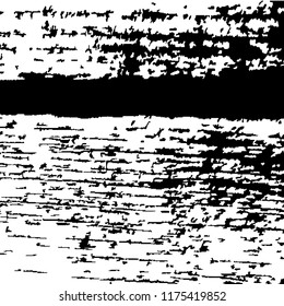 Monochrome Grunge Pattern. Abstract Black and White Texture with Scratched Lines, Spots and Blobs for Print, Card, Banner. Vintage Rough Halftone Pattern with Different Elements.