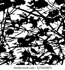 Monochrome Grunge Pattern. Abstract Black and White Texture with Scratched Lines, Spots and Blobs for Card, Print, Mobile Applications. Trendy Rough Halftone Pattern with Different Elements.