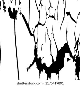 Monochrome Grunge Pattern. Abstract Black and White Texture with Scratched Lines, Spots and Blobs for Print, Card, Banner. Modern Rough Halftone Background with Different Elements.