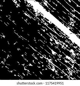 Monochrome Grunge Pattern. Abstract Black and White Texture with Scratched Lines, Spots and Blobs for Print, Card, Banner. Modern Rough Halftone Background with Different Elements.