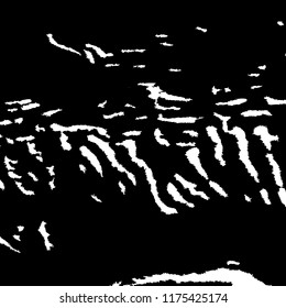 Monochrome Grunge Pattern. Abstract Black and White Texture with Scratched Lines, Spots and Blobs for Print, Card, Banner. Modern Rough Halftone Pattern with Different Elements.