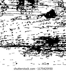 Monochrome Grunge Pattern. Abstract Black and White Texture with Scratched Lines, Spots and Blobs for Wallpaper, Print, Card. Vintage Rough Halftone Pattern with Different Elements.