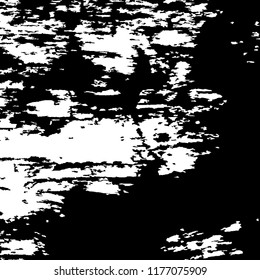 Monochrome Grunge Pattern. Abstract Black and White Texture with Scratched Lines, Spots and Blobs for Print, Card, Banner. Modern Rough Halftone Pattern with Different Elements.