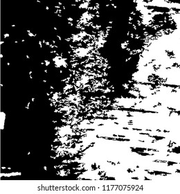 Monochrome Grunge Pattern. Abstract Black and White Texture with Scratched Lines, Spots and Blobs for Web Applications, Banner, Card. Retro Rough Halftone Pattern with Different Elements.