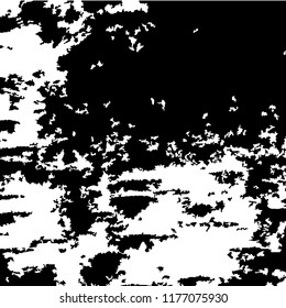 Monochrome Grunge Pattern. Abstract Black and White Texture with Scratched Lines, Spots and Blobs for Web Applications, Banner, Card. Trendy Rough Halftone Background with Different Elements.