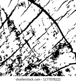 Monochrome Grunge Pattern. Abstract Black and White Texture with Scratched Lines, Spots and Blobs for Card, Print, Mobile Applications. Trendy Rough Halftone Background with Different Elements.