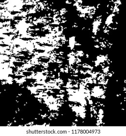 Monochrome Grunge Pattern. Abstract Black and White Texture with Scratched Lines, Spots and Blobs for Print, Card, Banner. Trendy Rough Halftone Pattern with Different Elements.