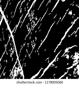 Monochrome Grunge Pattern. Abstract Black and White Texture with Scratched Lines, Spots and Blobs for Banner, Card, Wallpaper. Vintage Rough Halftone Pattern with Different Elements.