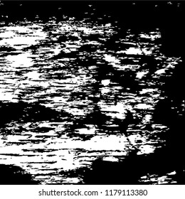 Monochrome Grunge Pattern. Abstract Black and White Texture with Scratched Lines, Spots and Blobs for Wallpaper, Print, Card. Trendy Rough Halftone Background with Different Elements.