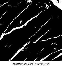 Monochrome Grunge Pattern. Abstract Black and White Texture with Scratched Lines, Spots and Blobs for Banner, Card, Wallpaper. Vintage Rough Halftone Background with Different Elements.