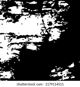 Monochrome Grunge Pattern. Abstract Black and White Texture with Scratched Lines, Spots and Blobs for Card, Print, Mobile Applications. Vintage Rough Halftone Pattern with Different Elements.